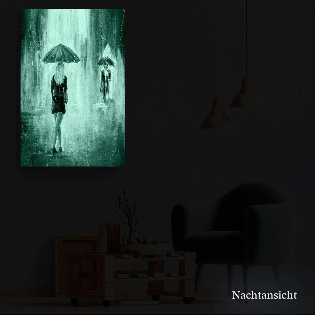 Startonight Bilder Eva Frau mit Ihrem Roten Regenschirm - Leinwandbilder Moderne Kunst - Abstrakte W