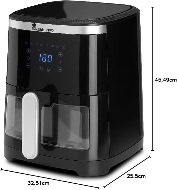 MasterPRO ROCKET 420 - Heissluftfritteuse 1300W 4.2L - 8 Programme - LED Touch Control - Antihaftbes