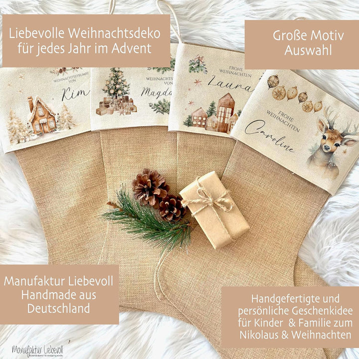 Manufaktur Liebevoll I Nikolausstrumpf Nikolausstiefel personalisiert Kinder Erwachsene Weihnachtsst