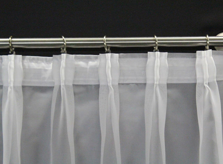 EASYHomefashion Hochwertige Fertiggardine Voile Store Deko Schal mit Faltenband Bleiband 3-Falten-KR