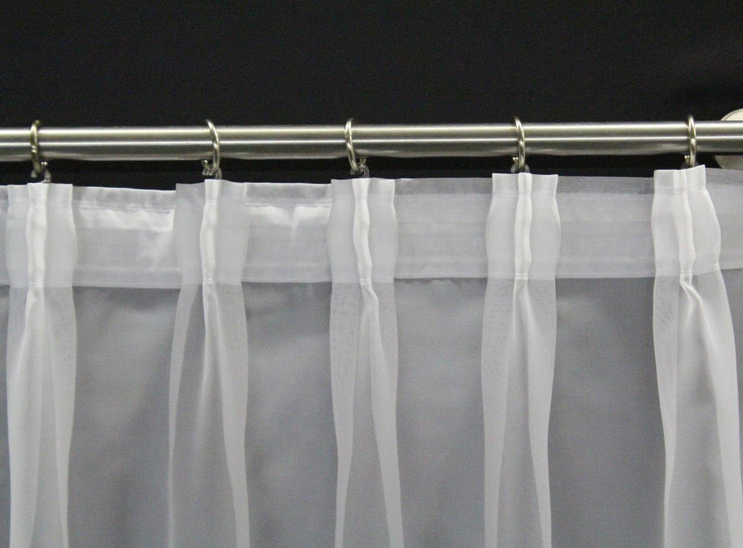 EASYHomefashion Hochwertige Fertiggardine Voile Store Deko Schal mit Faltenband Bleiband 3-Falten-KR