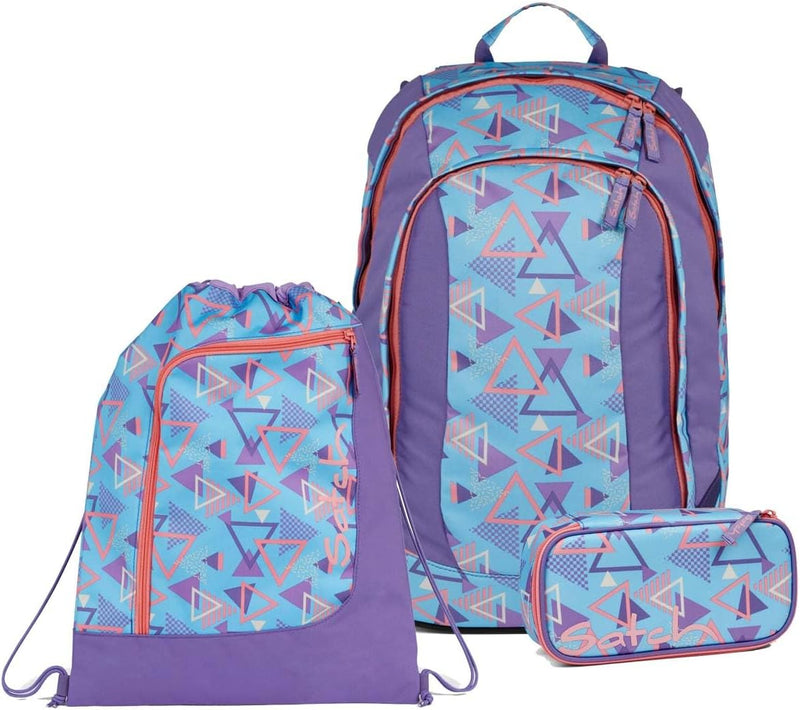 satch Air Schulrucksack Set 3tlg. inkl. Schlamperbox und Sportbeutel 80s Dance, 80s Dance