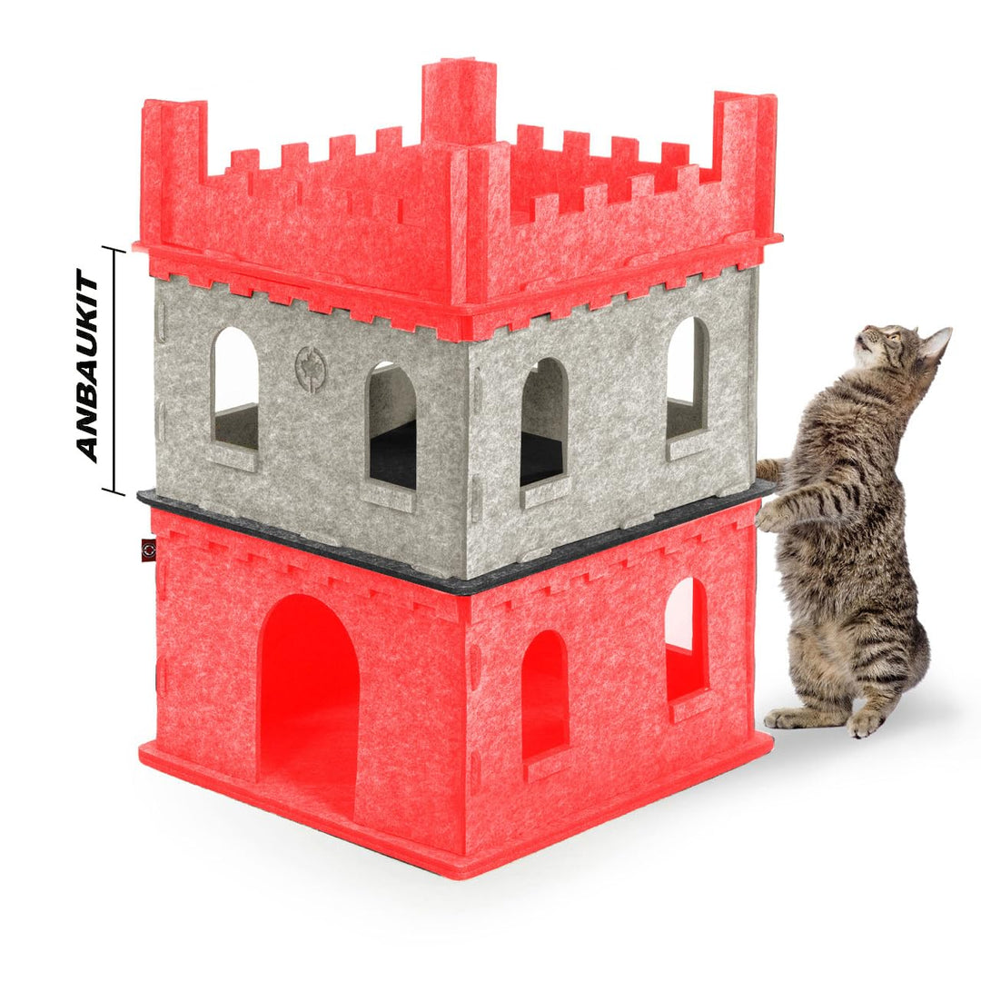 CanadianCat Company | Etagen-Anbauset - Katzenburg aus Filz für Katzen | Anbau-Kit für Felty Fort Fi