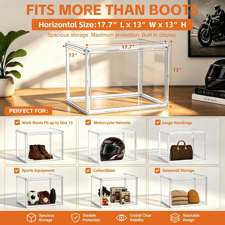 Schuhaufbewahrungsbox, XXX-Grosse Extra grosse Acryl Display Case Transparente Sneaker Schuh Organiz