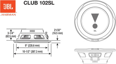 JBL Club 102SL - 1000 Watt Subwoofer Auto Radio für Flach-Einbau in KfZ Musikanlage von Harman Kardo