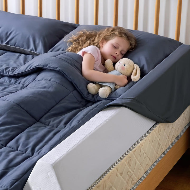 Bettgitter Kinderbett, Schaumstoff Rausfallschutz mit Rutschfester Unterseite, Waschbarer Bezug, Bet
