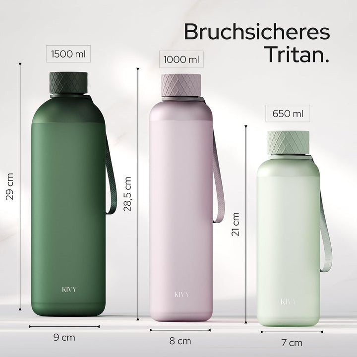 KIVY Trinkflasche 1l - Kohlensäure geeignet & Auslaufsicher - Für Sport, Schule & Büro - Sport Trink