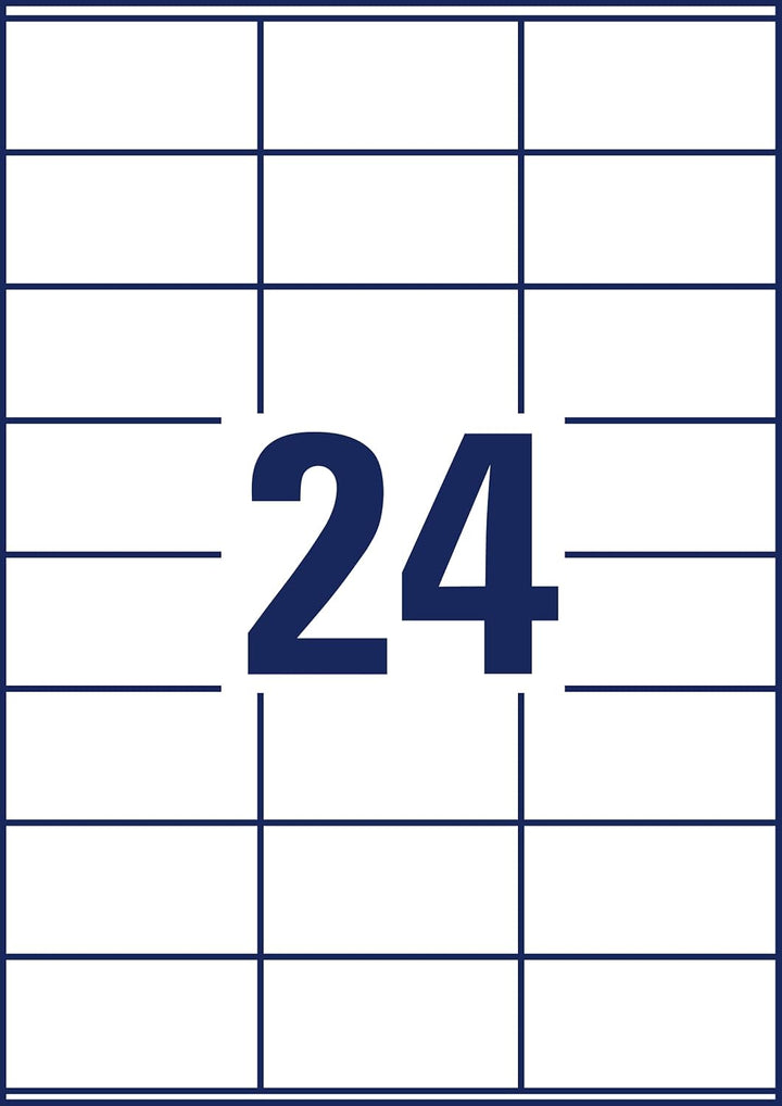 AVERY Zweckform 3475 Adressaufkleber (2.400 Klebeetiketten, 70x36mm auf A4, Papier matt, bedruckbare