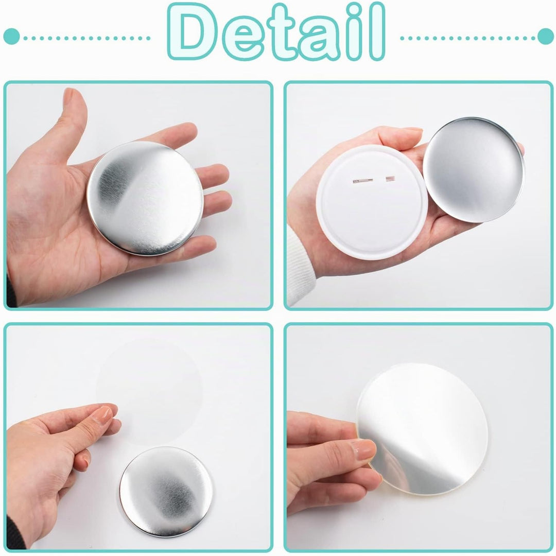 100 Stück 75mm Leere Schaltfläche Abzeichen Button Abzeichen Teile Set Runde Knopfteile Supplies But