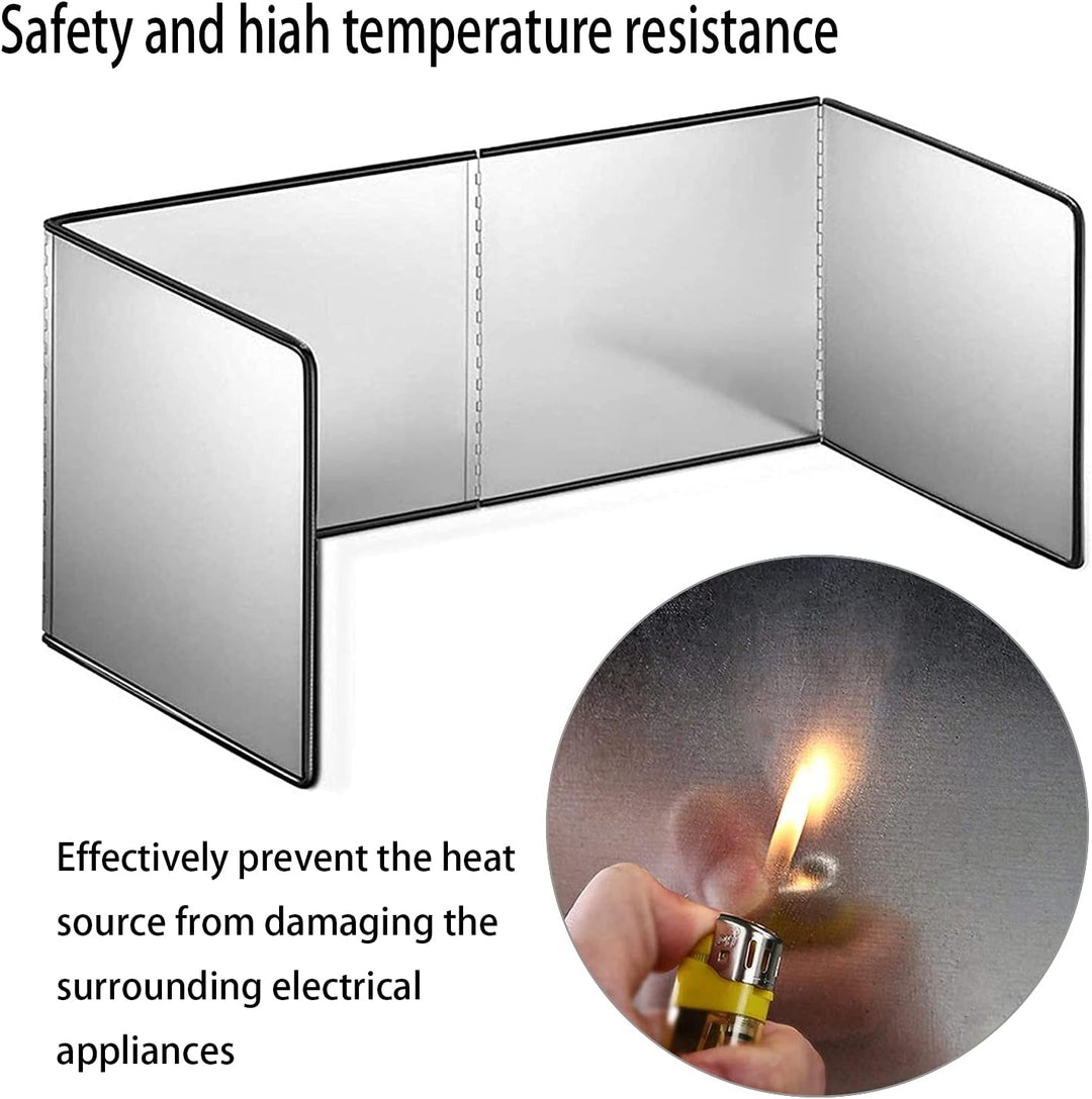 WMLBK Edelstahl Spritzschutz,Faltbar Küchen Spritzplatte Ölrauchleitblech Küchenherd Spritzschutz (3