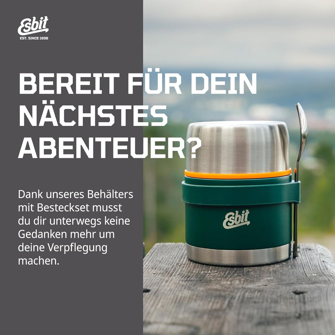 Esbit Thermobehälter Classic für Speisen - Warmhaltebehälter 750 ml in Schwarz - aus Edelstahl für w