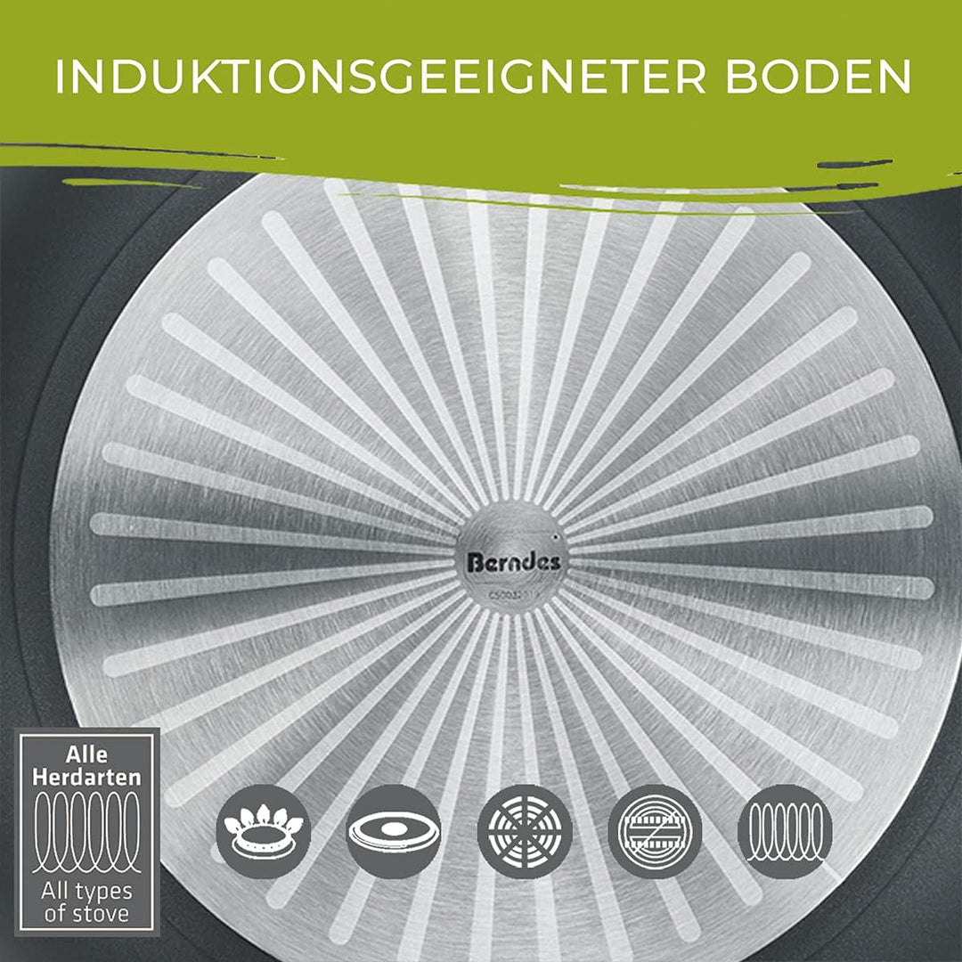 Berndes 013365 Servierpfanne Starter Alu Induction b.nature, kratzfeste Beschichtung aus Quarz, mit