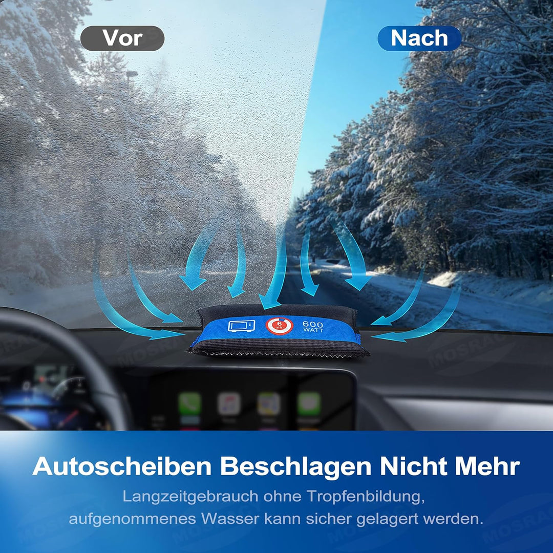 MOSRACY Luftentfeuchter Auto 2x400g, Wiederverwendbarer Auto Entfeuchter Beutel, Gegen Kondenswasser