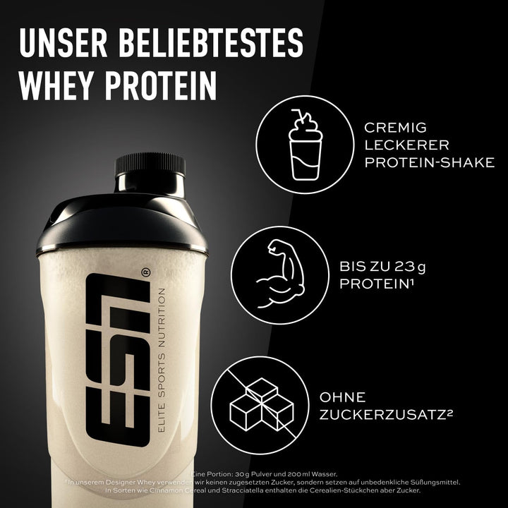ESN Designer Whey Protein Pulver, Vanilla, 1 kg Vanille, Vanille