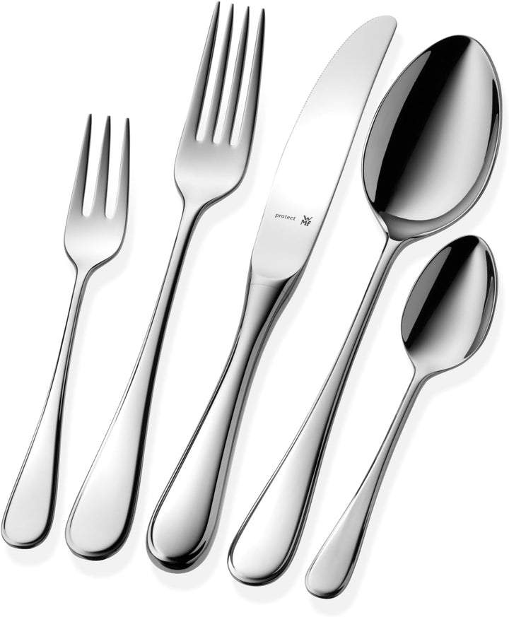 WMF Kent Plus Edelstahl Besteck Set 6 Personen, Essbesteck Set 30 teilig, Hohlheftmesser, Cromargan