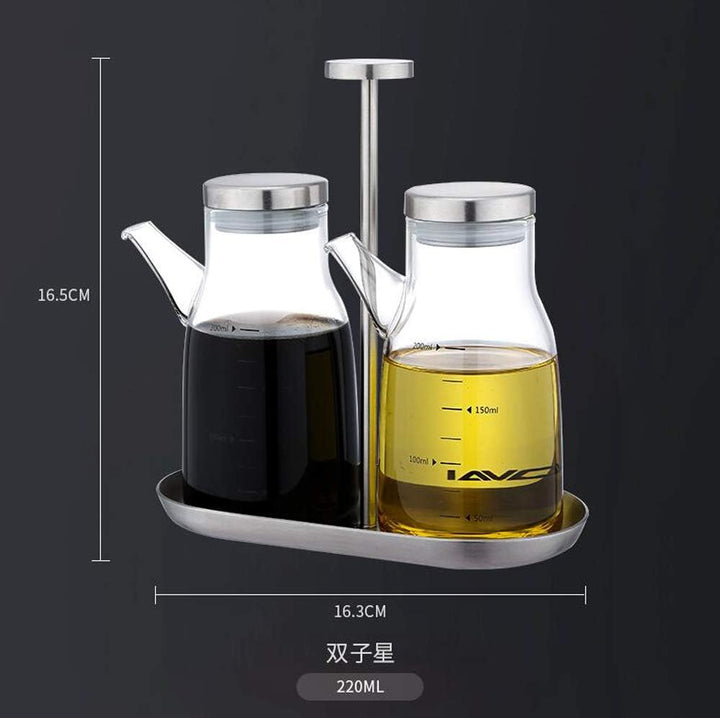 XiaoShenLu Olivenölspender Flasche, Glasölflasche ohne Tropf, Ölbehälter für Pflanzliches Olivenöl,