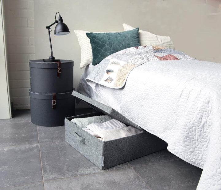 BIGSO BOX OF SWEDEN Unterbett Aufbewahrungsbox – faltbare Box mit Griffen für Decken, Kleidung, Kiss