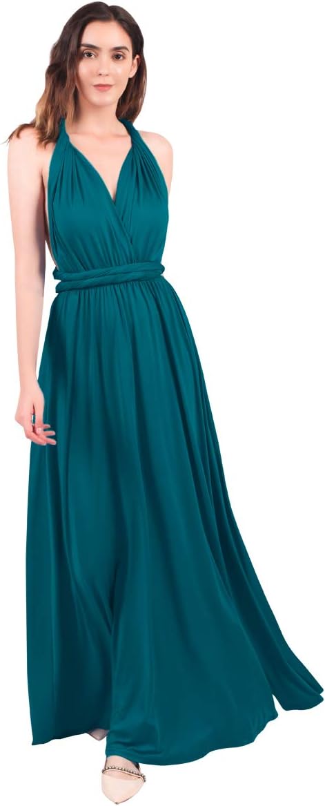 FYMNSI Damen Multiway Lange Abendkleid Hochzeit Brautjungfernkleid Bodenlang Partykleid Cocktailklei