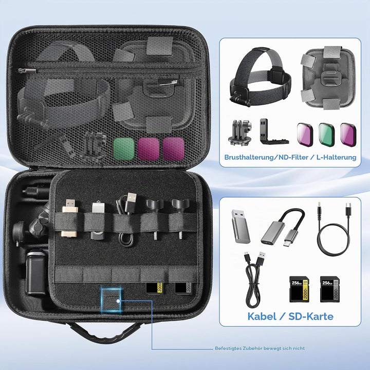 Tragetasche für Insta360 ACE Pro/Ace Pro 2 Xplorer Griff Kit Zubehör Case Aufbewahrung Reisetasche T