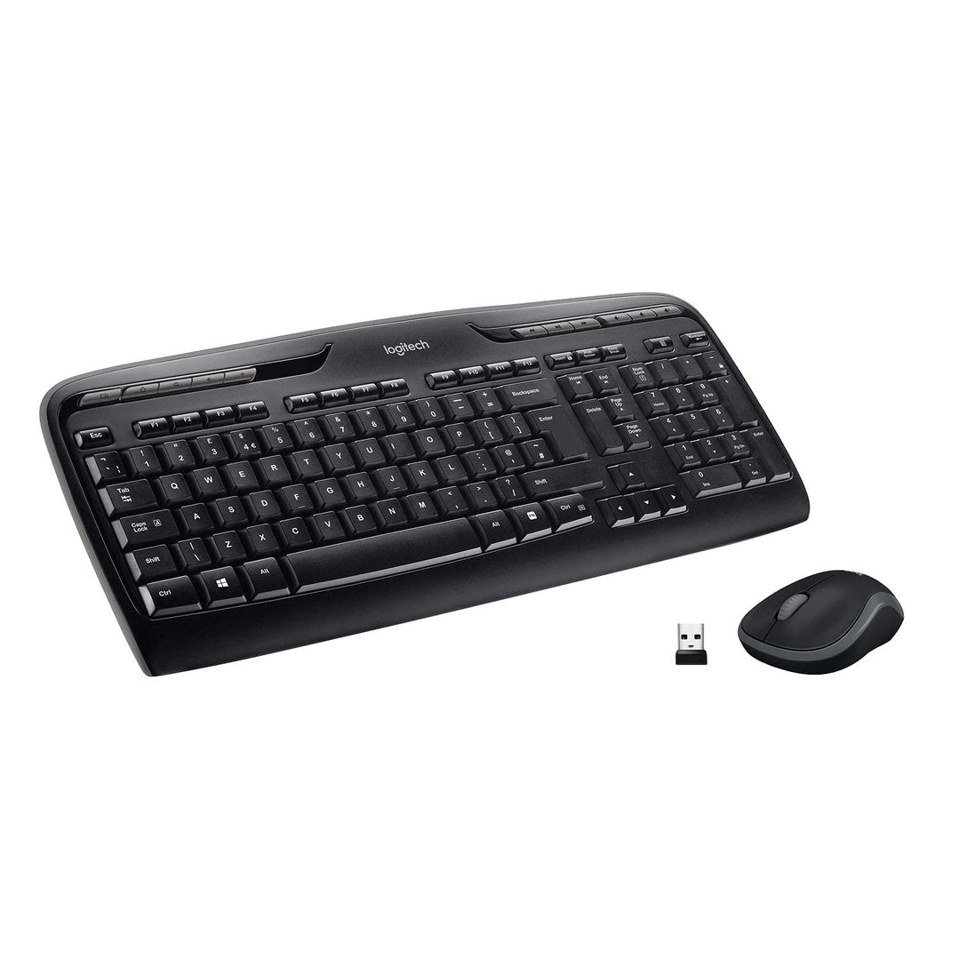 Logitech MK330 Kabelloses Tastatur-Maus-Set, 2.4 GHz Verbindung via USB-Empfänger, 4 programmierbare