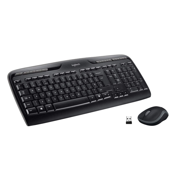 Logitech MK330 Kabelloses Tastatur-Maus-Set, 2.4 GHz Verbindung via USB-Empfänger, 4 programmierbare