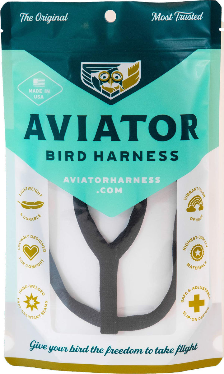 Das Aviator Vogel Geschirr & Lein – Made in America L Schwarzes, L Schwarzes