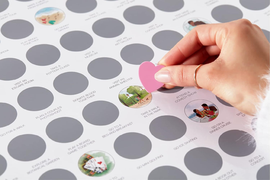 TBD 100 Dates Scratch Off Poster - Date Night Bucketlist Jubiläum für Paare, Date Night Ideen, Gebur