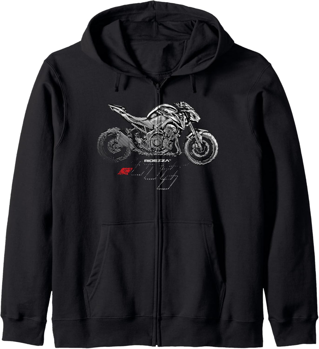 Ridezza SuperGP Z900 T-Shirt Motorradfahrer Tee Kapuzenjacke