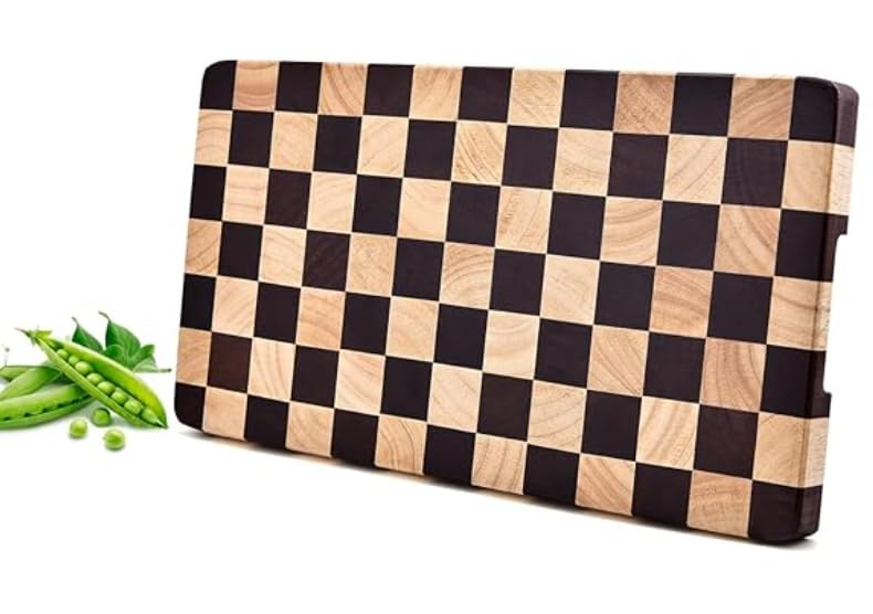 BF BILL.F SINCE 1983 Akazienholz Schneidebrett 39x21x2,5 cm – Einzigartiges Schachbrett Design, Mass