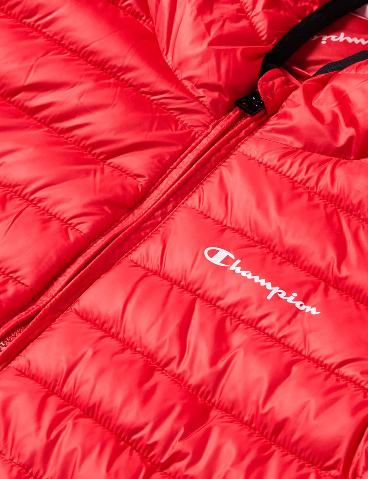 Champion Unisex Kinder Legacy Outdoor Light Hooded Wattierte Jacke 9-10 Jahre Intensives Rot, 9-10 J