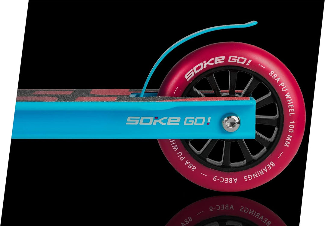 SOKE Stunt Scooter Erwachsene Jugendliche - Freestyle Roller ABEC-9 Kugellager - 100 mm Räder - 48,5