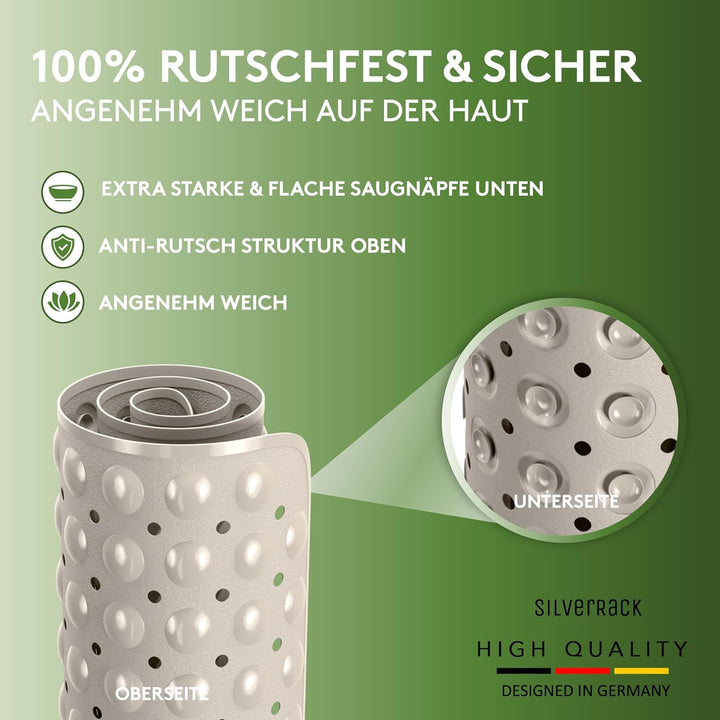 SilverRack Duschmatte rutschfest 53x53 cm (Beige) - Antirutschmatte Dusche BPA frei für Kinder - Bad