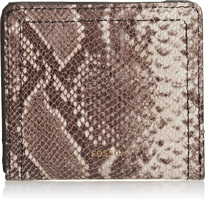 Fossil Geldbörse für Damen – Bifold Logan klein geprägt Leder Python-Optik, SL8264874 – 10,2 cm L x