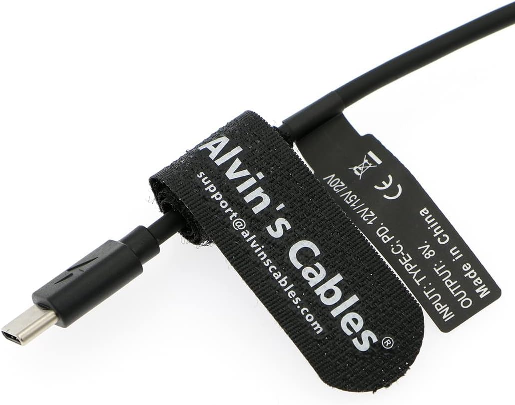 Alvin's Cables PD USB C Typ-C auf LP-E6 Dummy-Akku-Spiralkabel für Canon EOS R R5 R6 90D 80D 70D 60D
