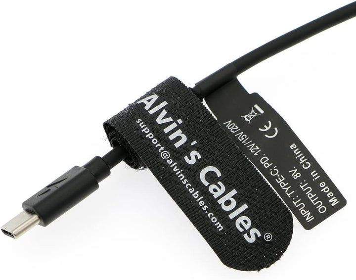 Alvin's Cables PD USB C Typ-C auf LP-E6 Dummy-Akku-Spiralkabel für Canon EOS R R5 R6 90D 80D 70D 60D