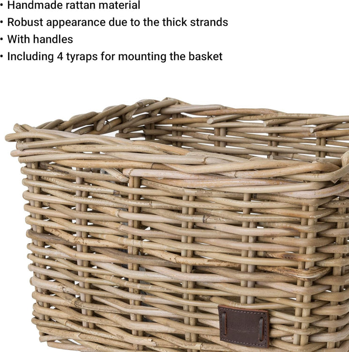 Fastrider Zeno Fahrradkorb Vorne Rattan, Fahrrad Korb für Vorne für Einkaufs- oder Büchertasche, Rat