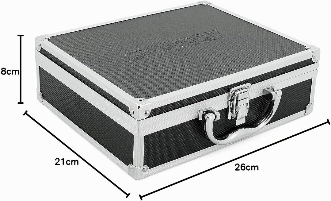 AR Carry Box® Kleine Alubox Alukoffer Aluminium Koffer Werkzeugkoffer leer 260x210x80mm Alu/Schwarz,