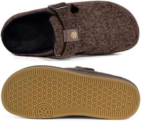 Gaatpot Filzclog Winter Hausschuhe Warme Pantoffeln für Damen Herren,Gr.36-46 36 EU Braun A, 36 EU B