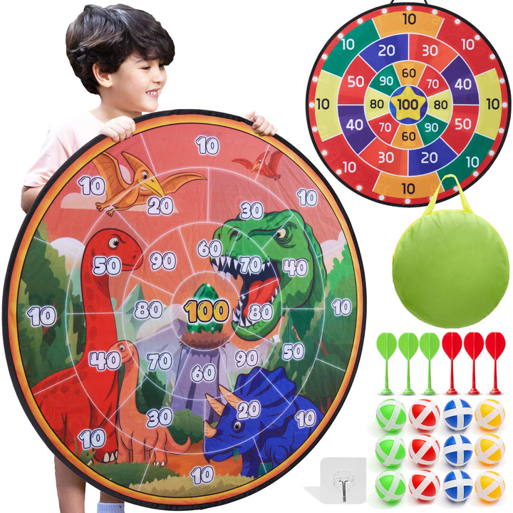 Cheerful Children Toys Jumbo Kids Dartscheibe XL oder XXL, grosse Klett-Dartscheibe mit wendbaren De