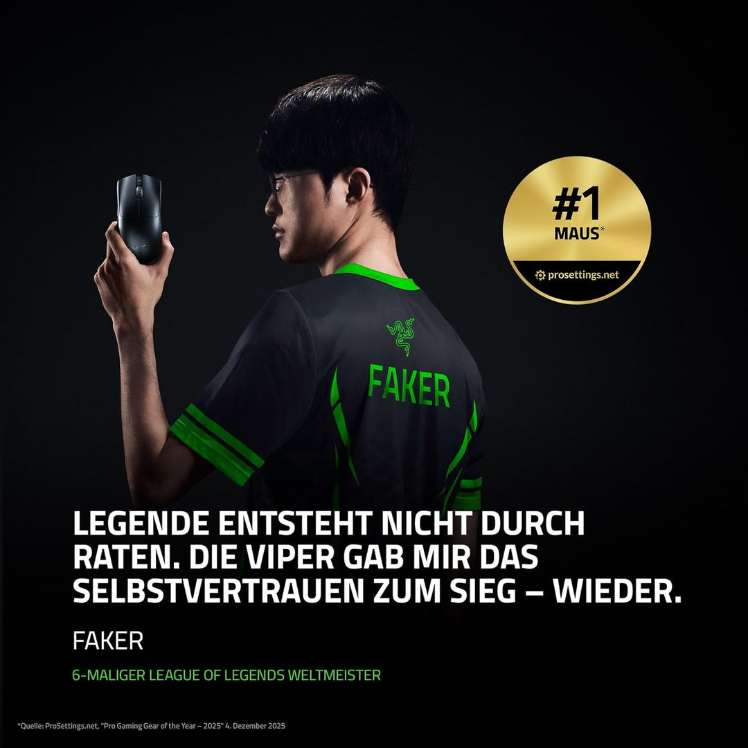 Razer Viper V3 Pro - Ultraleichte kabellose Esports Gaming-Maus (8k Hz HyperPolling, 55g leichtes De