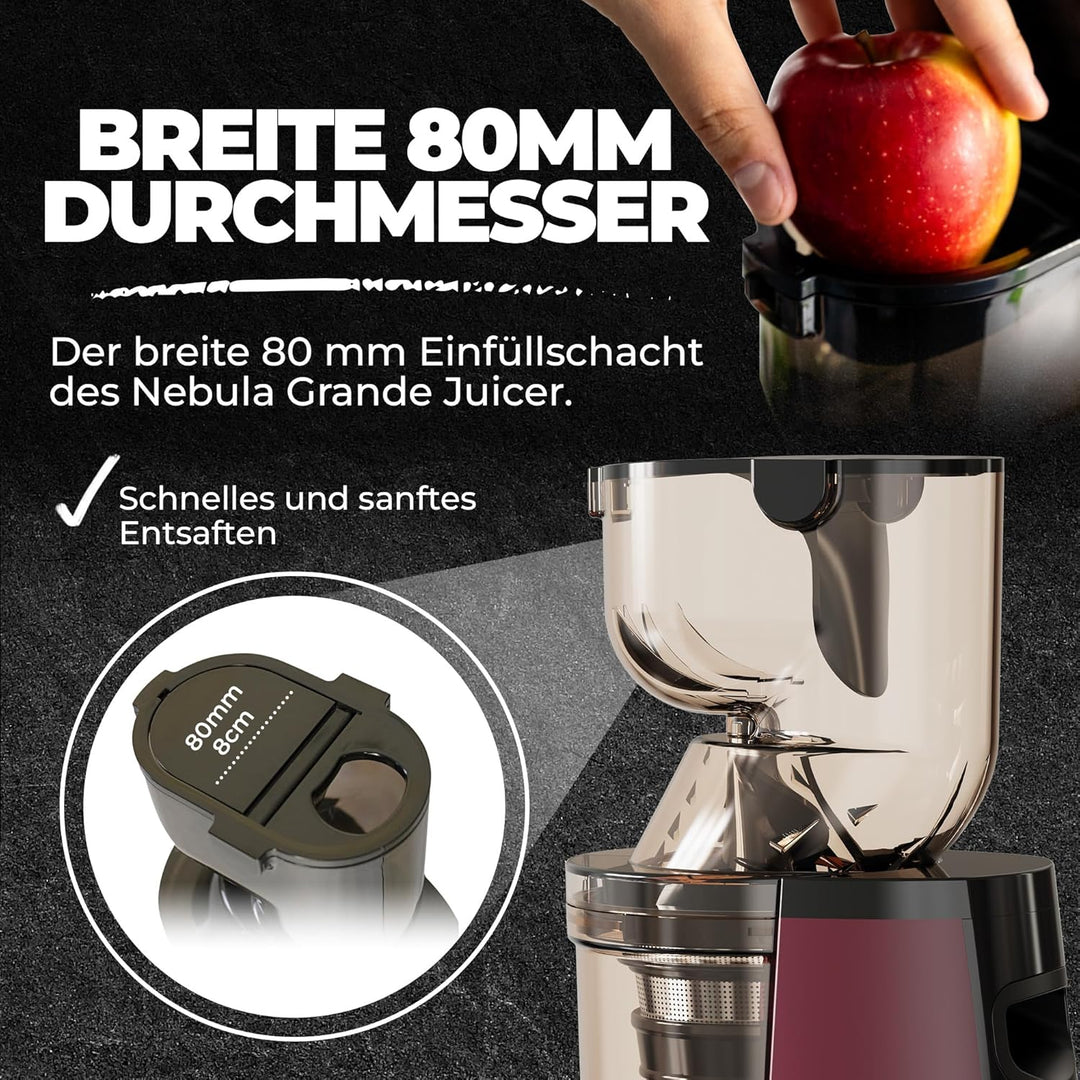Nebula Grande 45RPM Cold Press Slow Juicer - Ganzes Obst und Gemüse, frischer, gesunder Saft, Sorbet