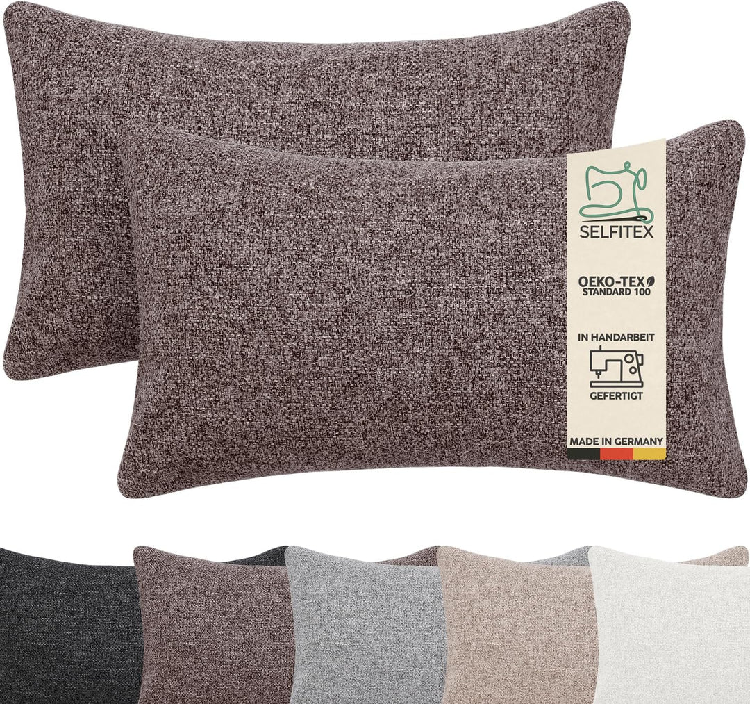 Selfitex 2er Set 30x50 cm, Sofakissen mit Füllung und Bezug, Dekokissen, Kopfkissen mit weicher Kiss