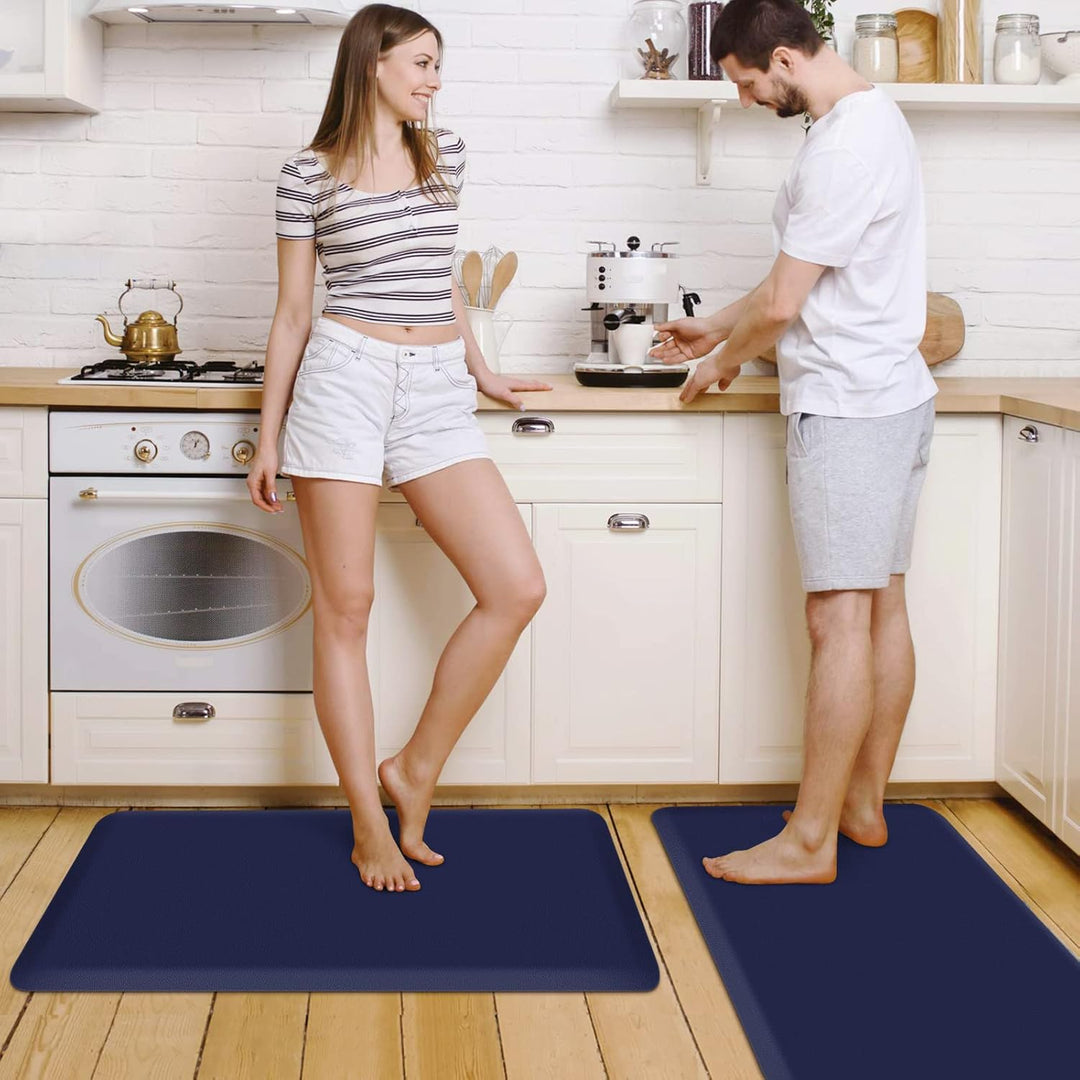 HappyTrends 2 Stück Küchenmatte, gepolsterte Anti-Ermüdungs-Bodenmatte, strapazierfähig, ergonomisch