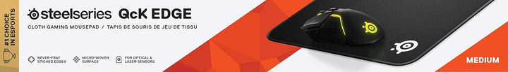 SteelSeries QcK Gaming-Mauspad, mittelgross, genähter Rand, extra langlebig, optimiert für Gaming-Se