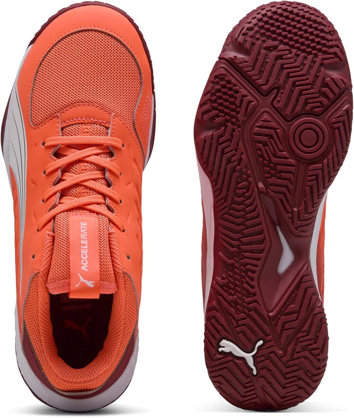 PUMA Unisex Kinder Accelerate Jr Handballschuh 35.5 EU Glowing Red Puma White Dark Crimson Puma Blac