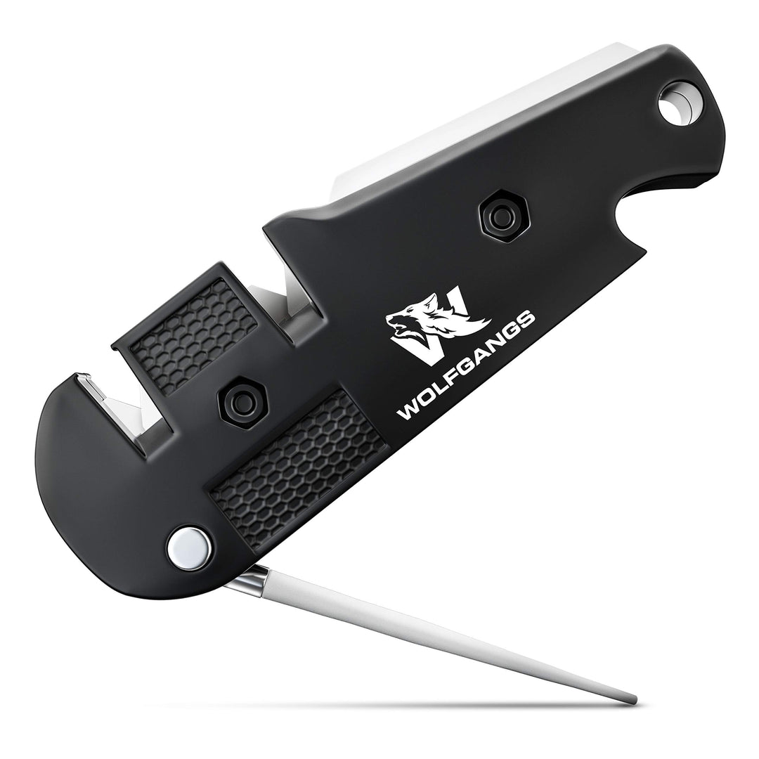 ODENWOLF KlingenDoktor 5 in 1 - Premium Pocket Klingenschärfer & Survival Tool - Geeignet für die gä