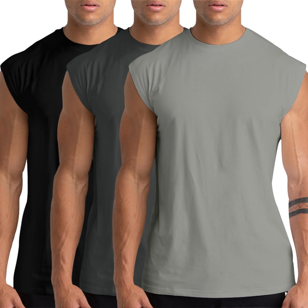 1, 3 or 5er Pack Mens Cotton Gym Tank Tops Workout ärmellose Shirts Athletic Muscle Tank Training Bo