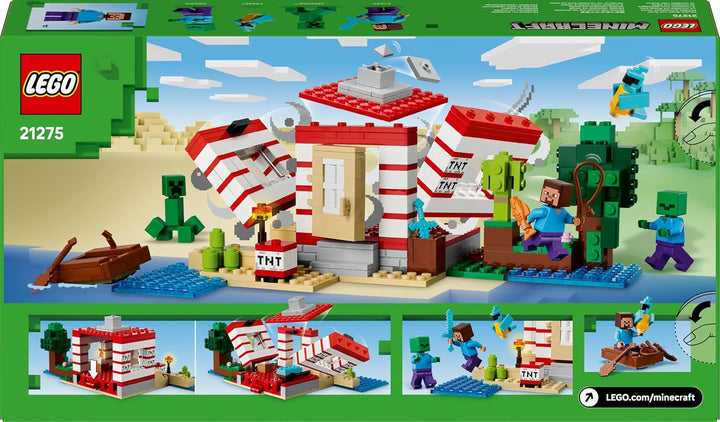 LEGO Minecraft Das TNT-Dschungelhaus - Gamer Spielzeug für Kinder - Interaktives Spielset mit Boot,