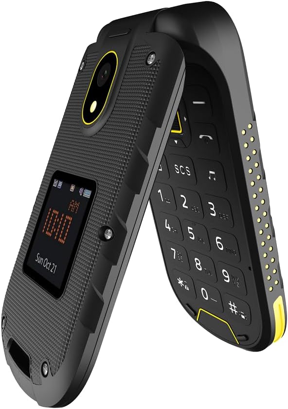 Flip-Telefon Klapphandy Hammer DIG LTE 4G Robustes, 2 Bildschirme, simlock-Free, Dual-SIM, kein Vert