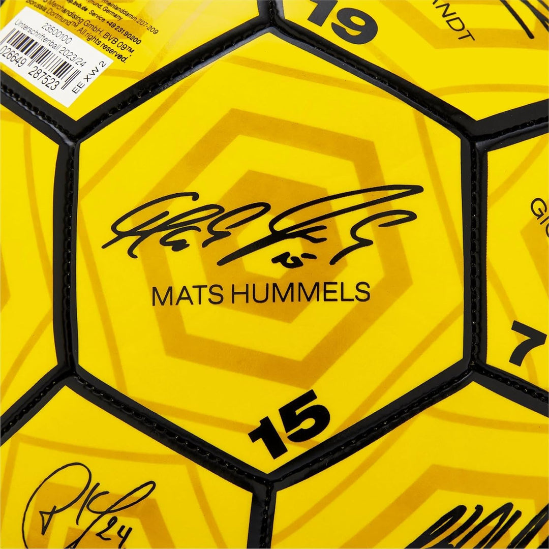 Borussia Dortmund Unisex Jugend BVB Unterschriftenball 2023/24 Fussball, Gelb, 5 Single, Single